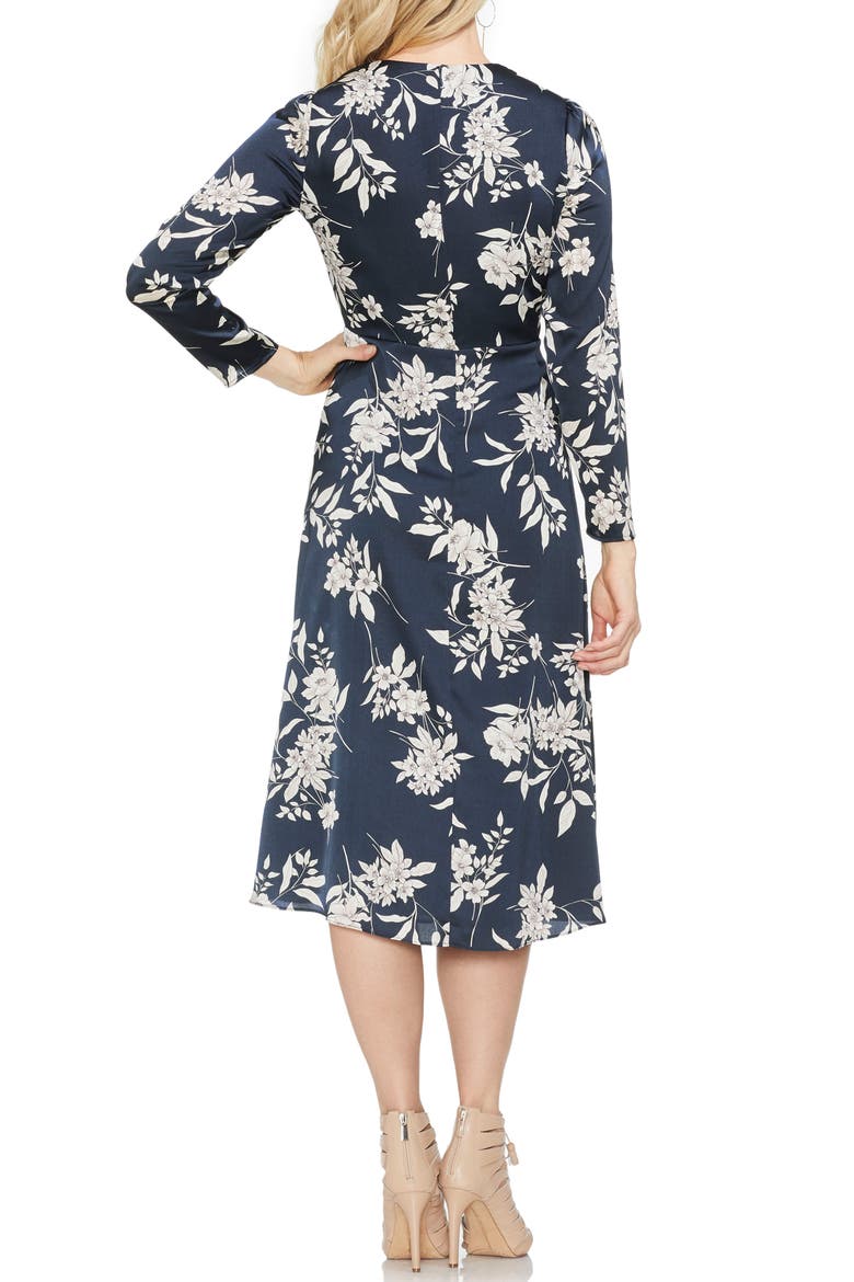 Etched Bouquet Print Dress, Alternate, color, INK BLUE