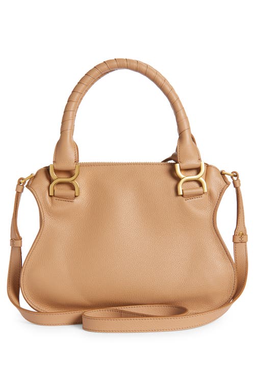 Chloé Marcie Small Satchel Bag In Grained Calfskin In Light Tan