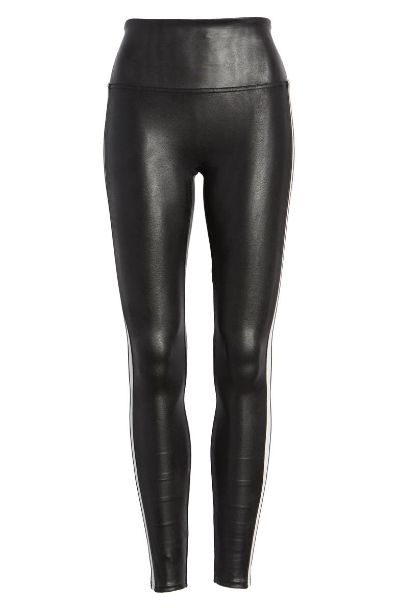 SPANX<sup>®</sup> Side Stripe Faux Leather Leggings, Alternate, color, 