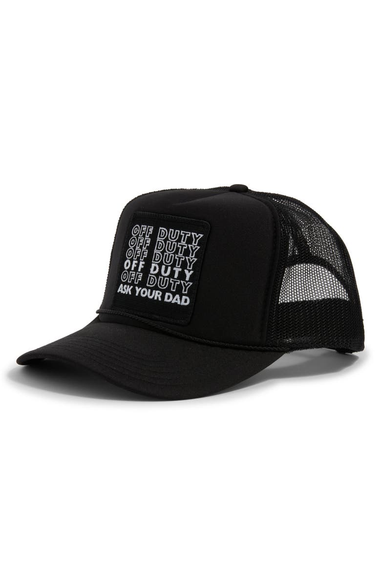 Friday Feelin’ Off Duty Patch Trucker Hat, Main, color, 