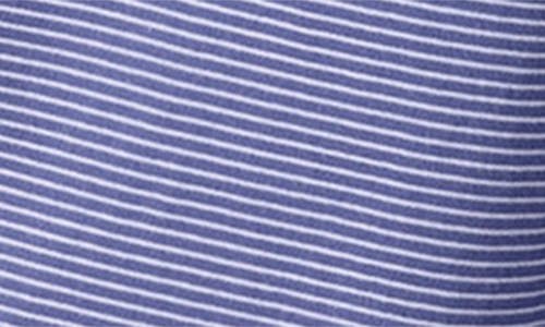 Eileen Fisher Stripe Organic Cotton Ankle Wide Leg Pull-on Pants In Purple