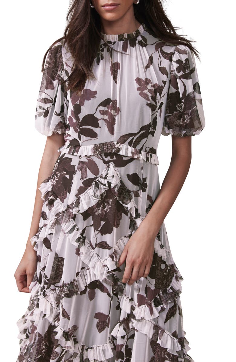 MINT VELVET Floral Printed Maxi Dress, Alternate, color, Burgundy