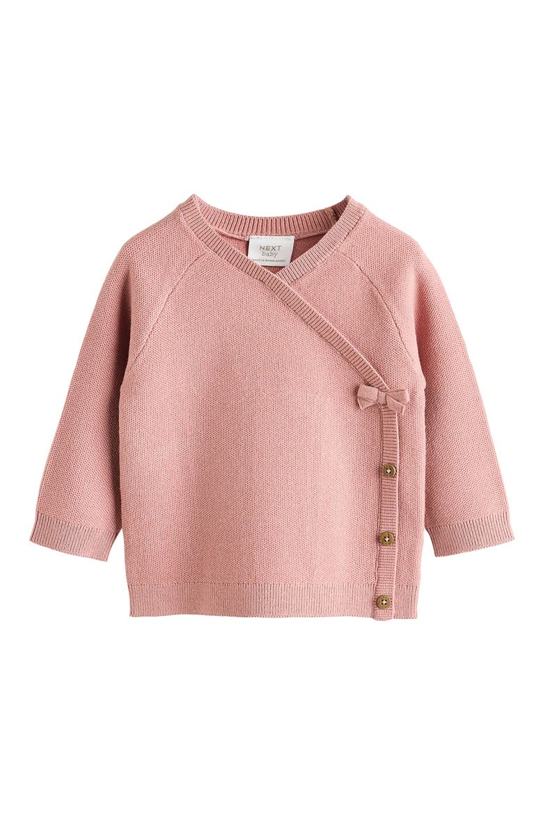 Bow Detail Knit Wrap Top & Pants Set, Alternate, color, PINK