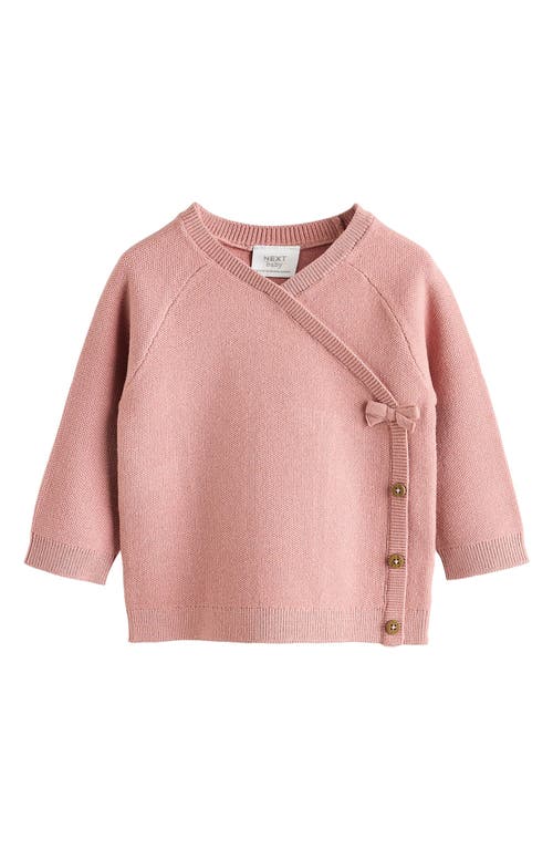 Next Bow Detail Knit Wrap Top & Pants Set In Pink