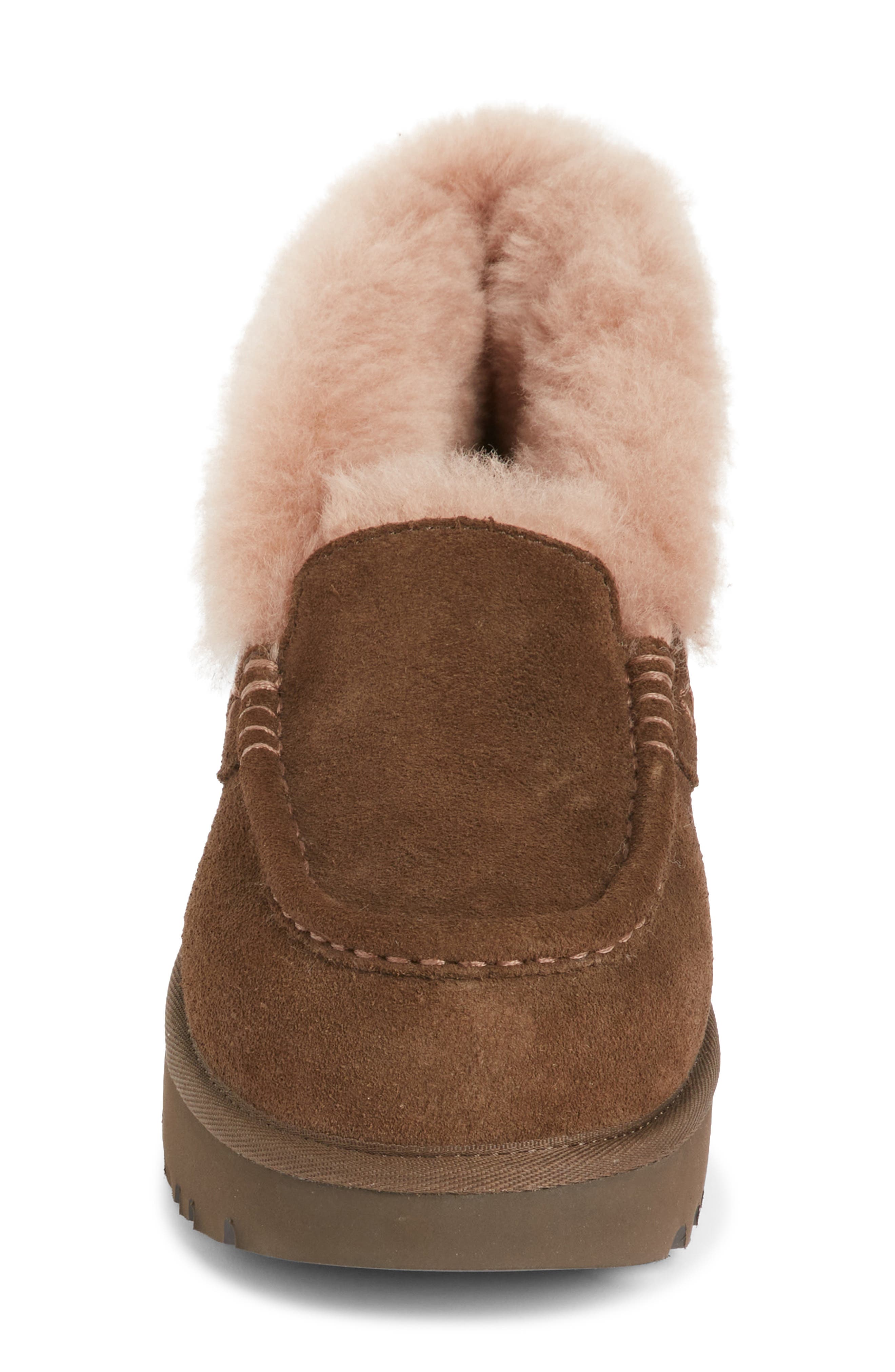 UGG<sup>®</sup> Ansley Parc Genuine Shearling Platform Slipper, Alternate, color, Dark Tea