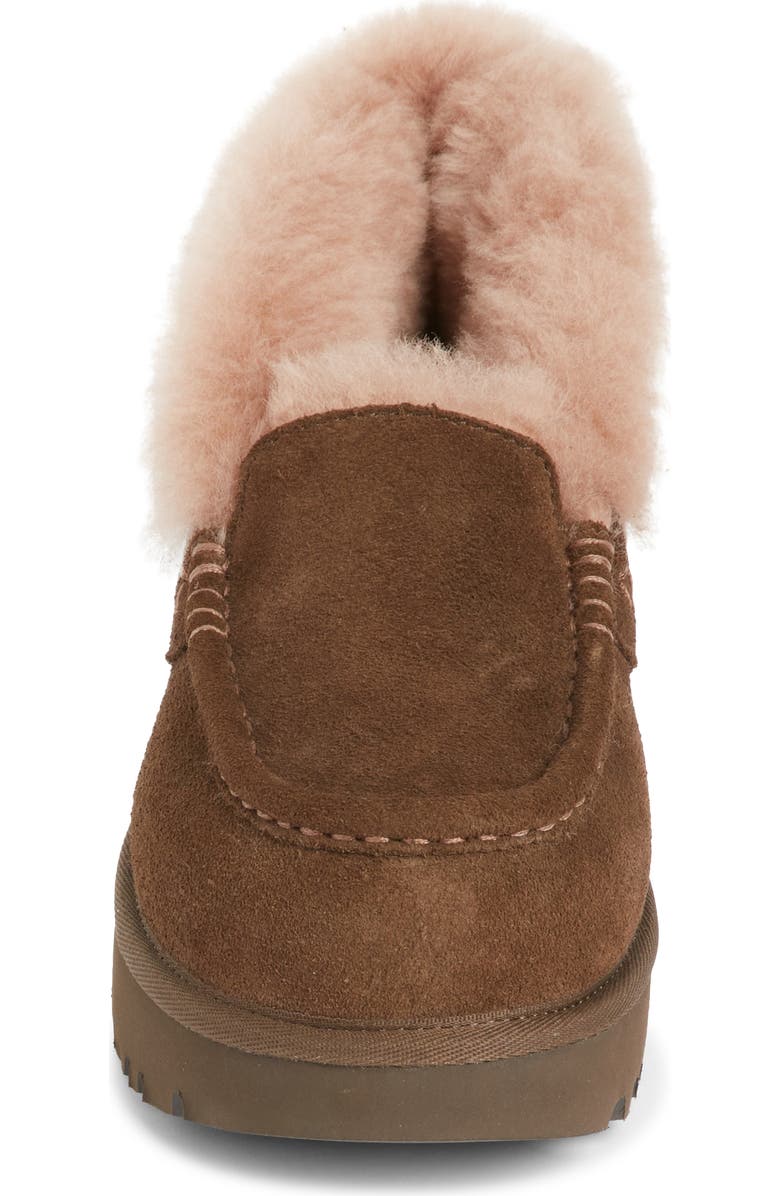 UGG<sup>®</sup> Ansley Parc Genuine Shearling Platform Slipper, Alternate, color, Dark Tea
