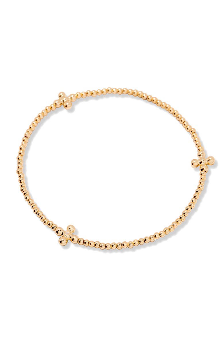 Brook and York Rylee Beaded Cross Bracelet, Alternate, color, Gold