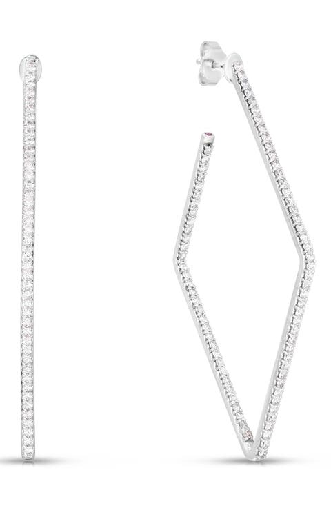 Diamond Square Hoop Earrings