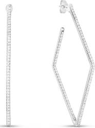Roberto Coin Diamond Square Hoop Earrings