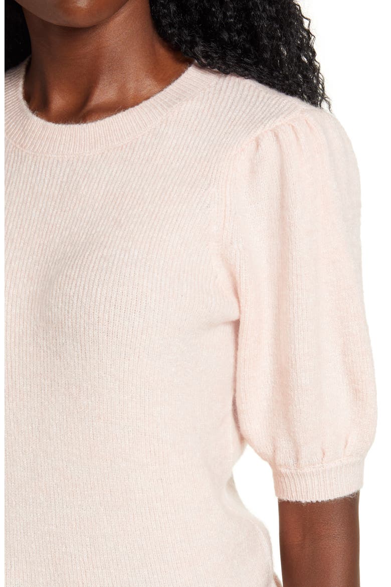 Lefile Puff Short Sleeve Ribbed Sweater, Alternate, color, CHINTZ ROSE