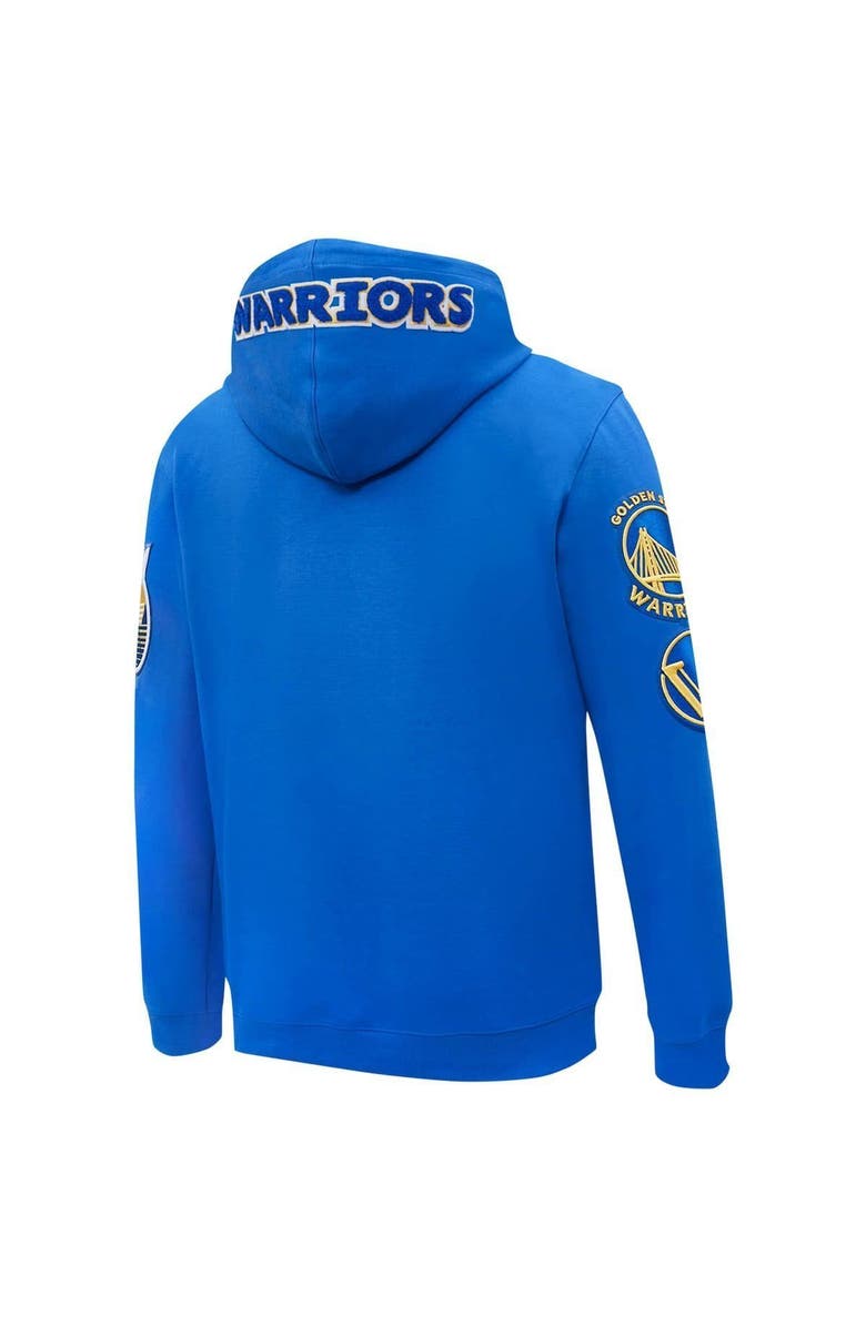 PRO STANDARD Men's Pro Standard Royal Golden State Warriors Chenille Team Pullover Hoodie, Alternate, color,