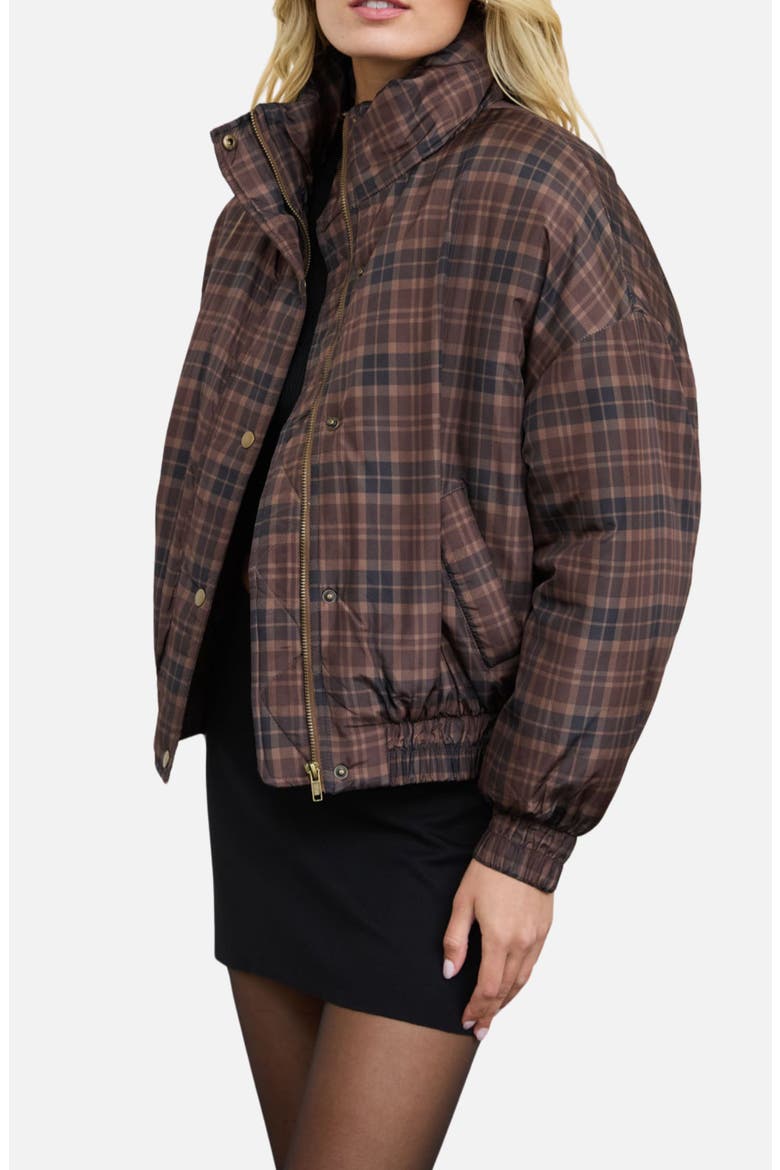 Water Repellent Puffer Jacket, Alternate, color, BROWN MULTI
