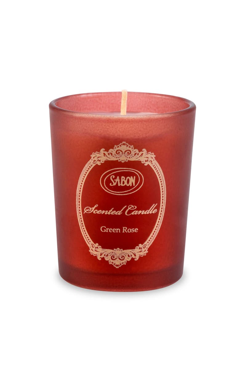 SABON Candle Glass Green Rose, Main, color, 60 Gr