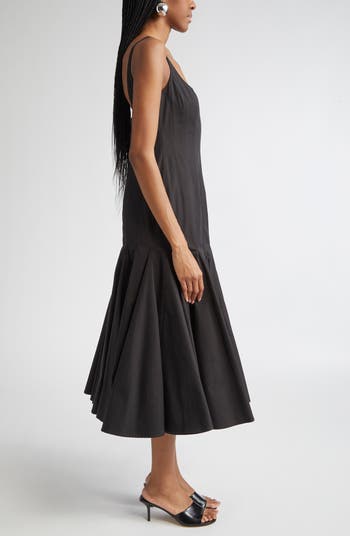 Jacquemus La Robe Agave Drop Waist Cotton Poplin Midi Dress