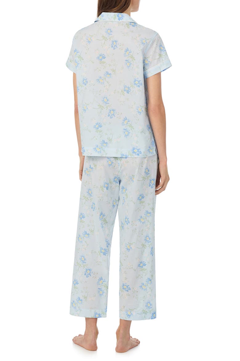 Short Sleeve Pajamas, Alternate, color, BLUE FLORAL