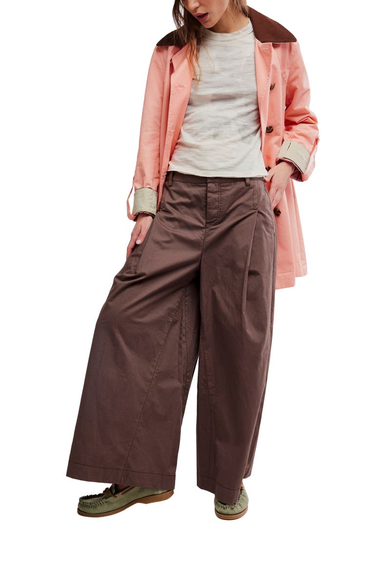 Free People Silverlake Wide Leg Chino Pants, Alternate, color, Chocolatier