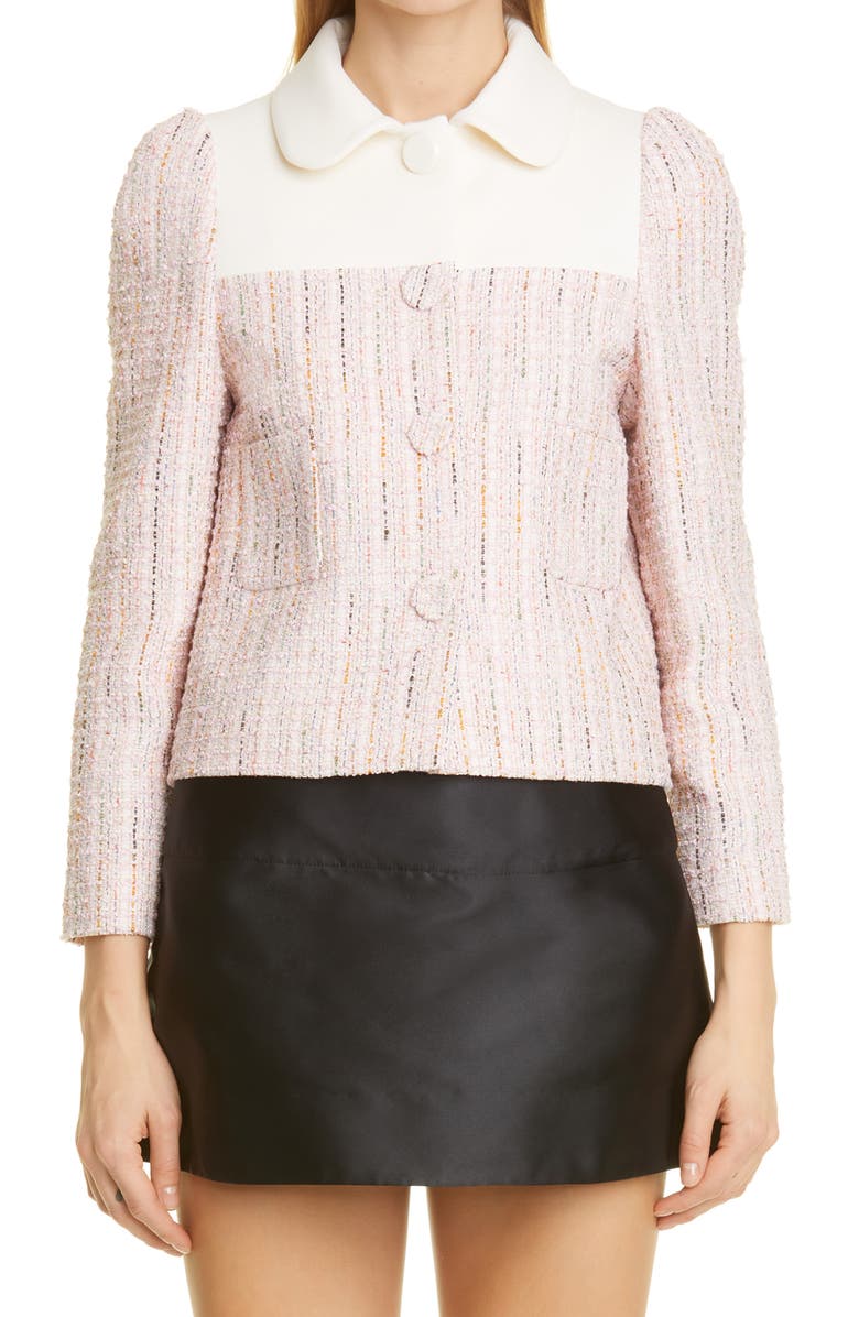 Shushu/Tong Patchwork Tweed Crop Jacket, Main, color, 