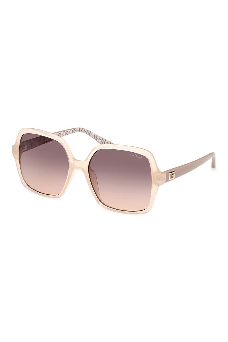 Square Sunglasses, Alternate, color, SHINY BEIGE / GRADIENT BROWN
