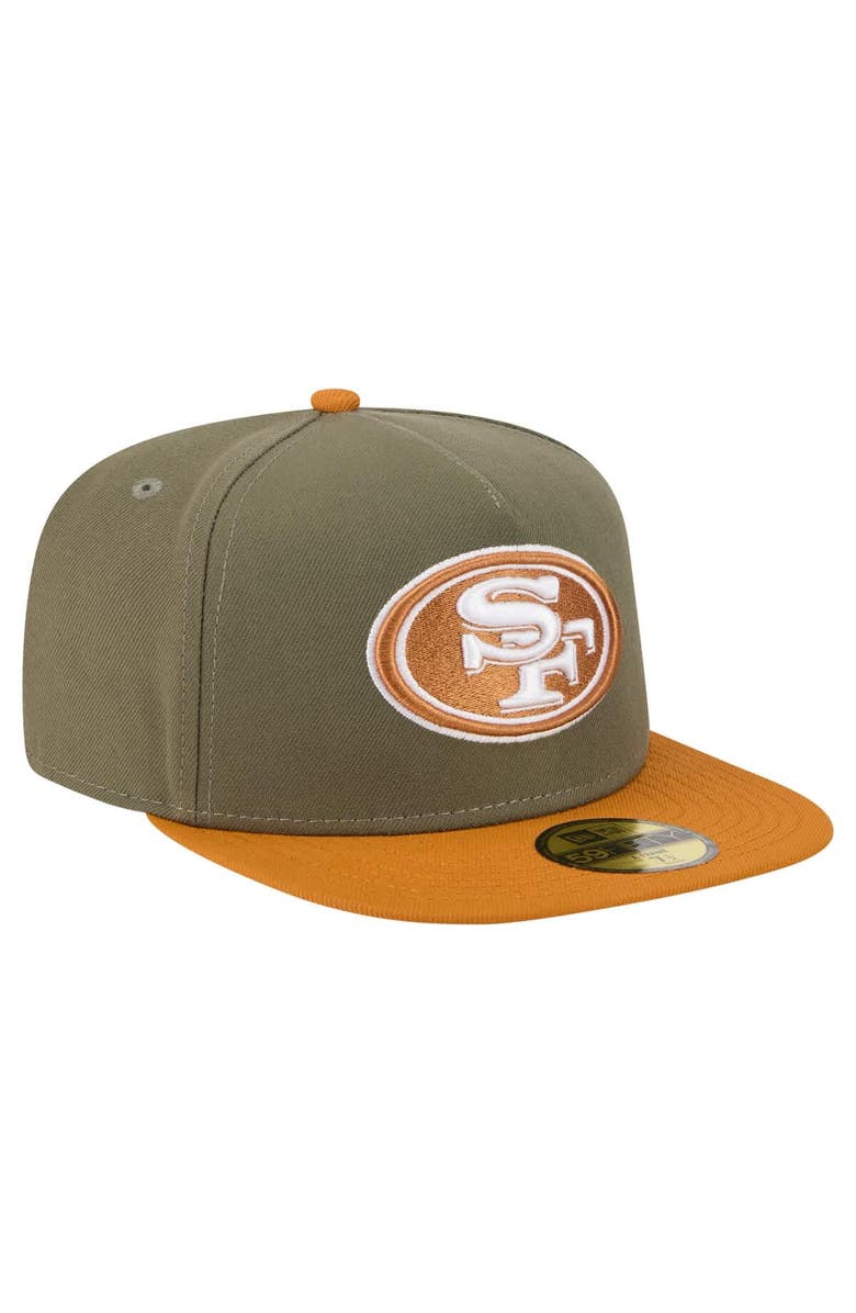 New Era Men's New Era  Olive/Brown San Francisco 49ers Color Pack A-Frame 59FIFTY Fitted Hat, Alternate, color, 