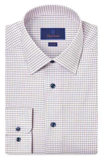 Trim Fit Check Cotton Dobby Dress Shirt