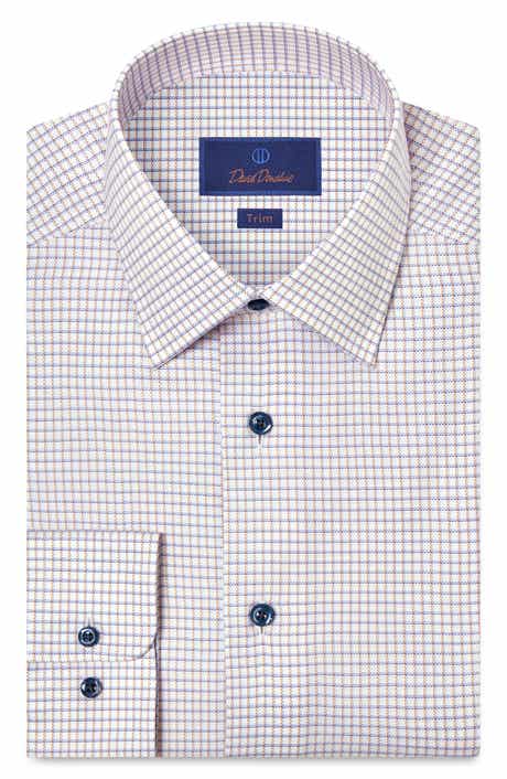 Trim Fit Check Cotton Dobby Dress Shirt