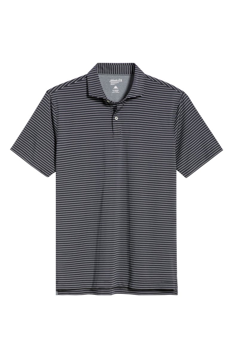 johnnie-O Beau Stripe Performance Polo, Alternate, color, Black