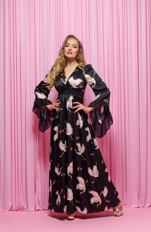 UNIQUE VINTAGE UNIQUE VINTAGE LONG SLEEVE EMPIRE WAIST MAXI DRESS