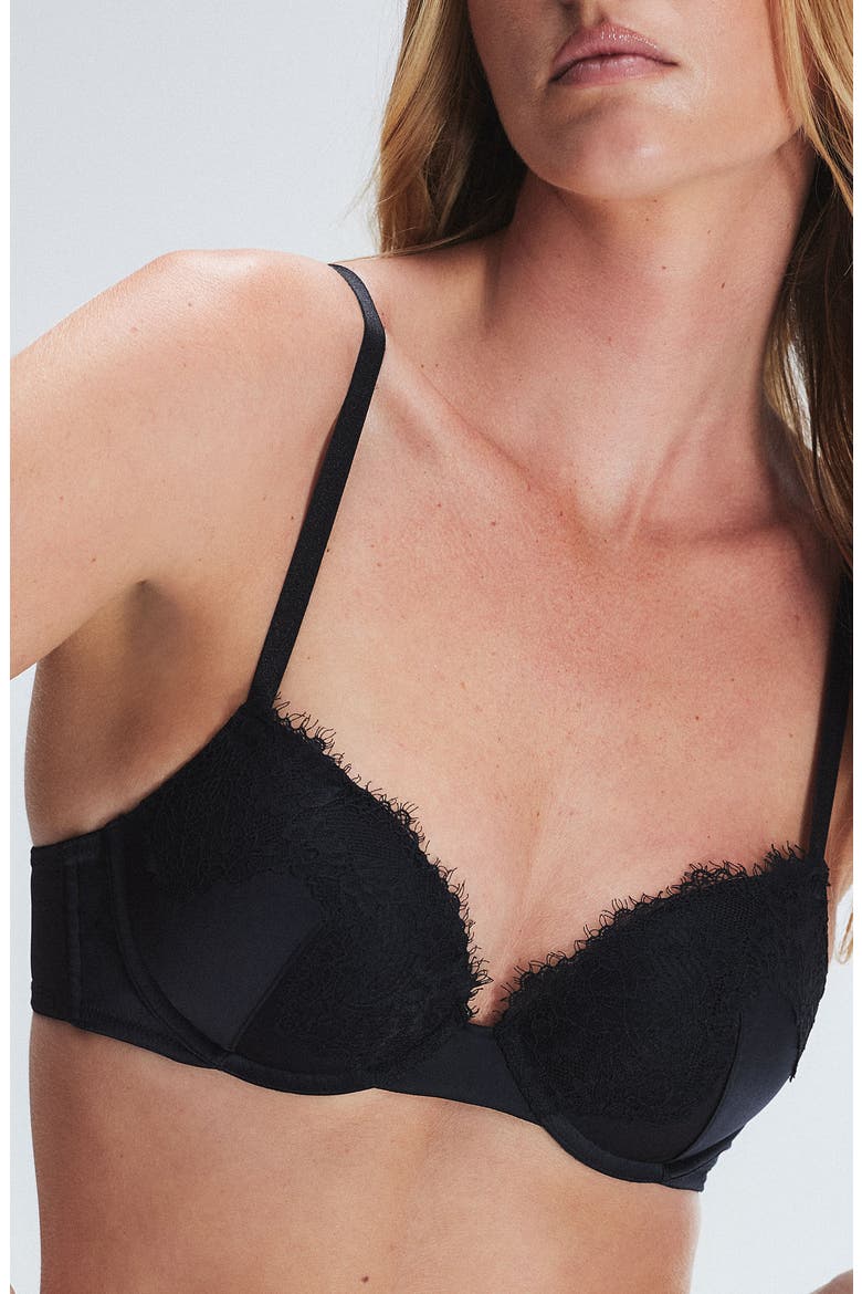 Nite Shade Underwire Padded Demi Bra, Main, color, BLACK CAVIAR