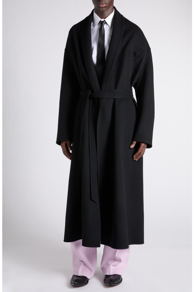 Double Splittable Virgin Wool & Cashmere Coat, Alternate, color, LB999 BLACK