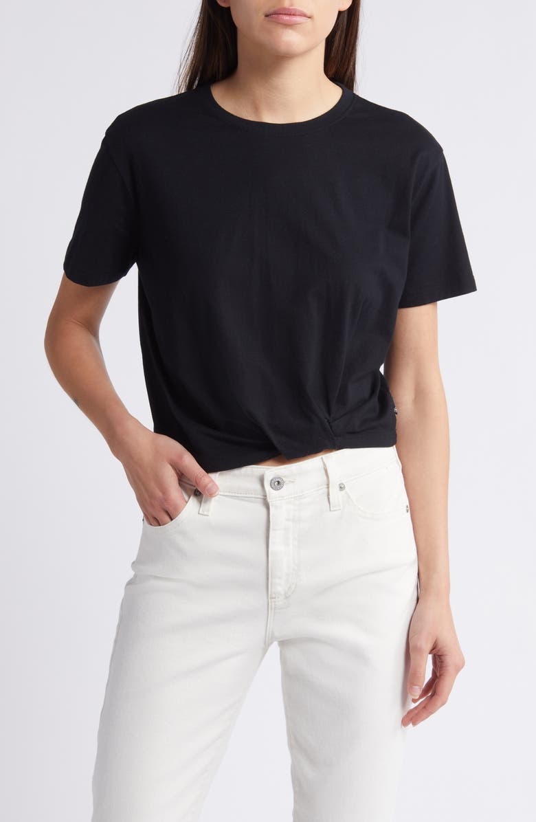 AG Ciara Twist Hem Cotton T-Shirt, Main, color, 