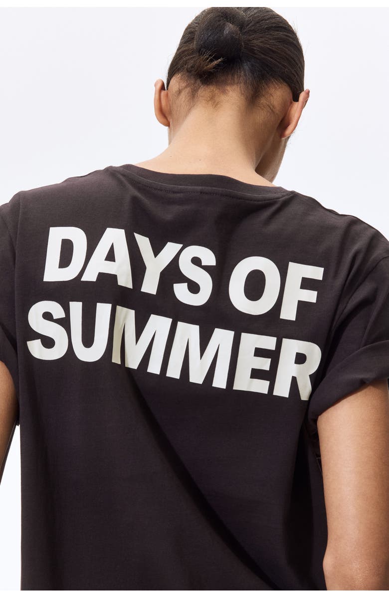 H&M Printed t-shirt, Main, color, Dark Brown/The Vacation Edit
