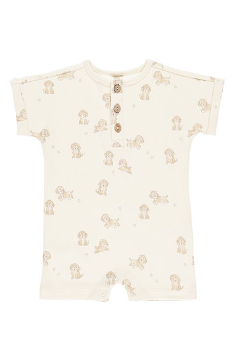 Quincy Mae Mira Knit Romper in Natural