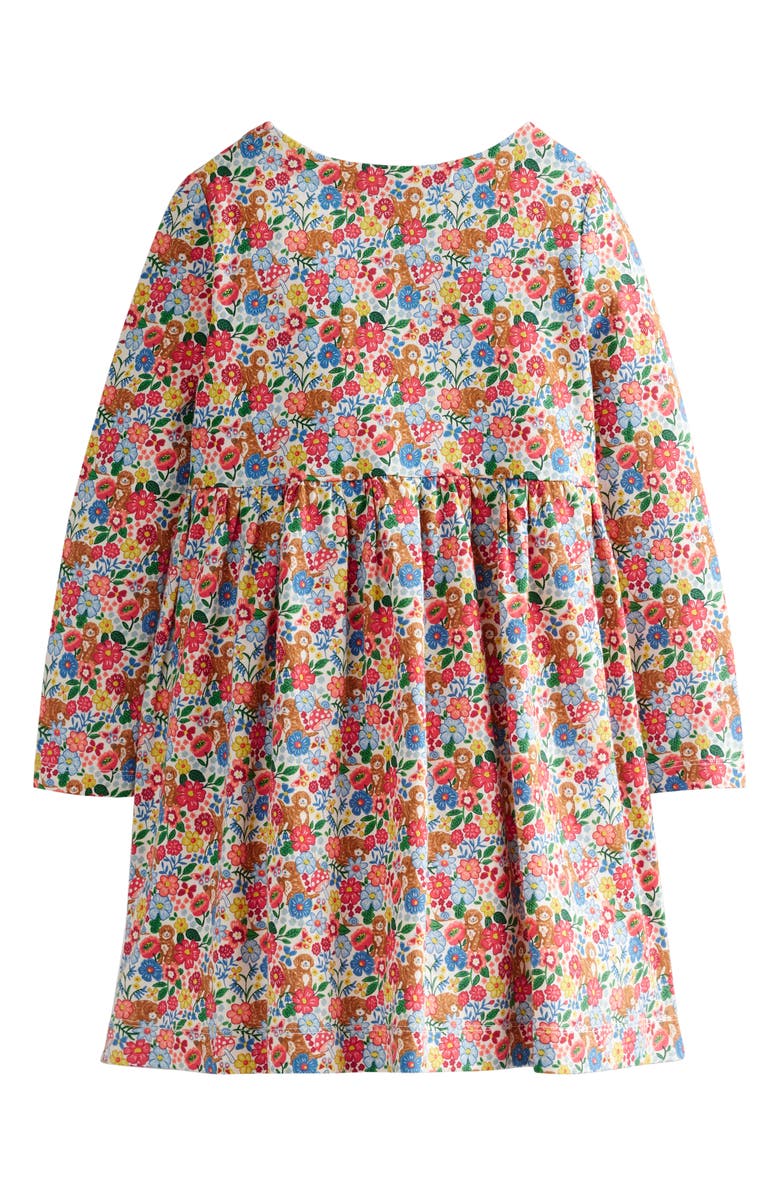 Mini Boden Kids' Floral Long Sleeve Cotton Jersey Dress, Alternate, color, 
