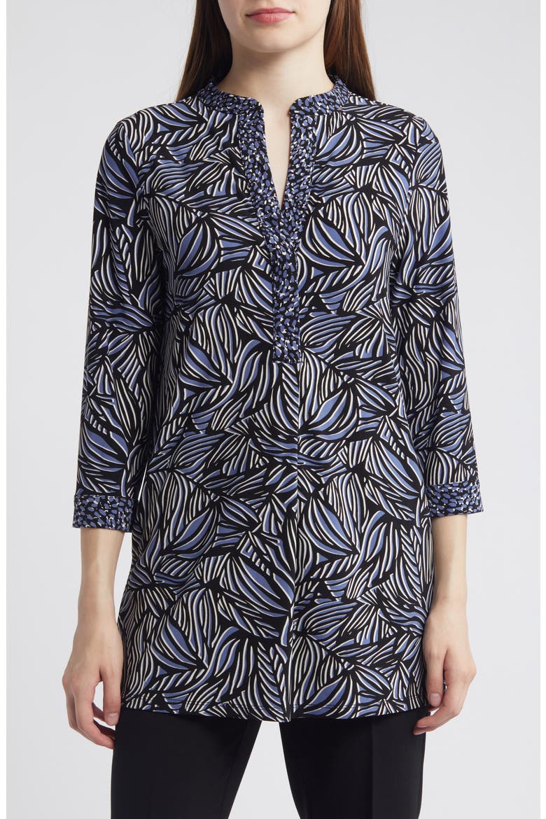 Allover Print Shirt, Main, color, BLU JAY/ ANNE BLACK MULTI