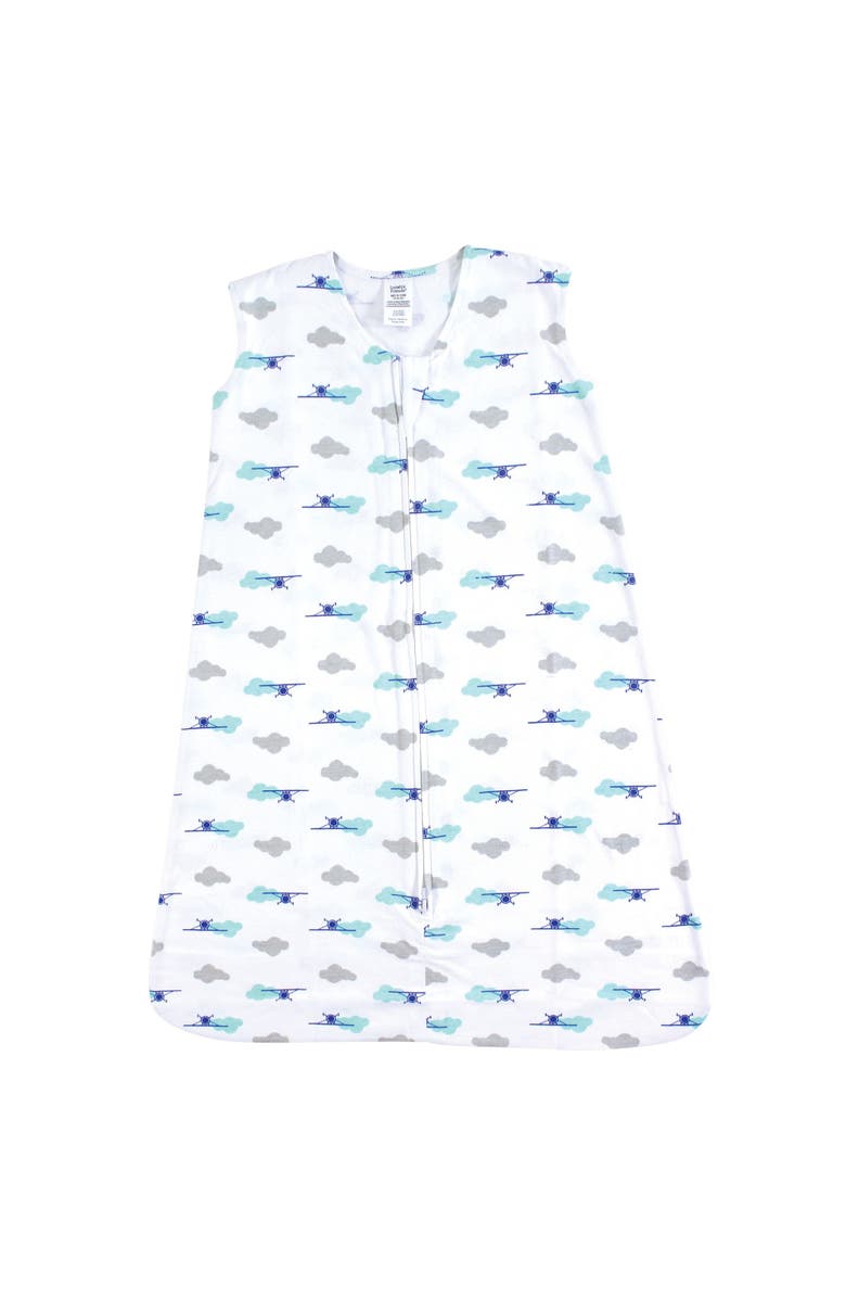 Luvable Friends Sleeveless Cotton Jersey Wearable Sleep Quilt, Main, color, Airplane Cloud Jersey
