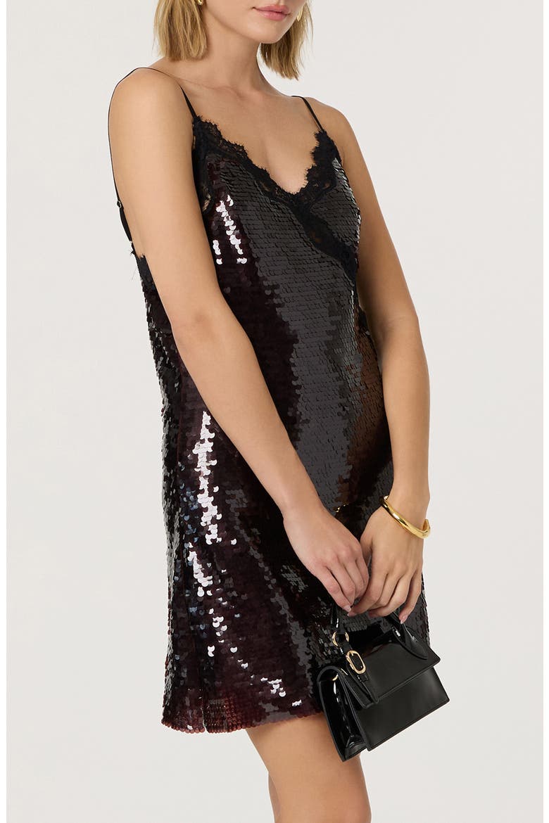 Lexy Sequin Minidress, Alternate, color, WINE