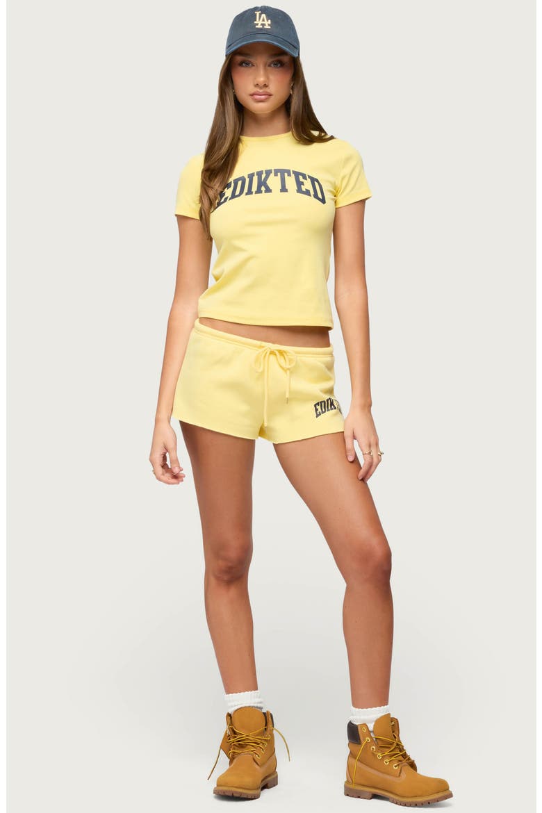Sporty Babe Drawstring Micro Shorts, Alternate, color, YELLOW