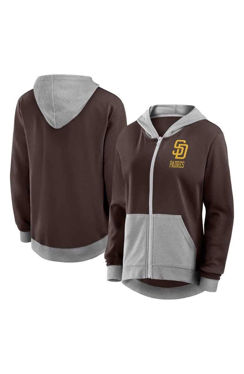 FANATICS Women's Fanatics  Brown San Diego Padres Hit It French Terry Full-Zip Hoodie, Alternate, color, 