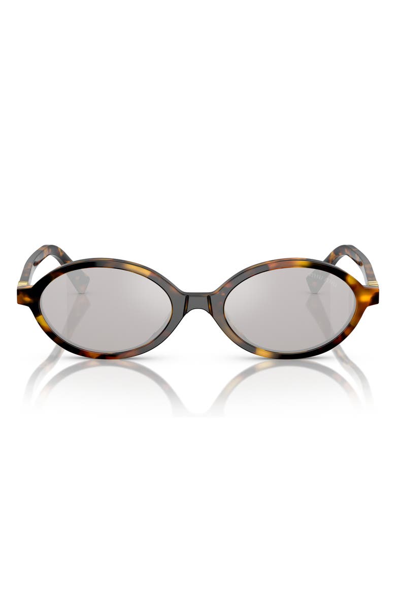 Miu Miu 50mm Oval Sunglasses, Main, color, Honey Havana