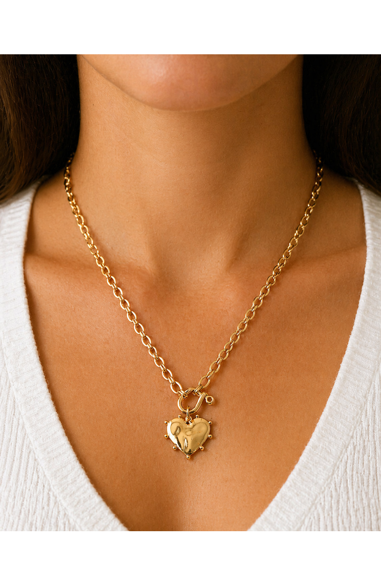 Erin McDermott Jewelry Heart of Gold Necklace, Alternate, color, Gold