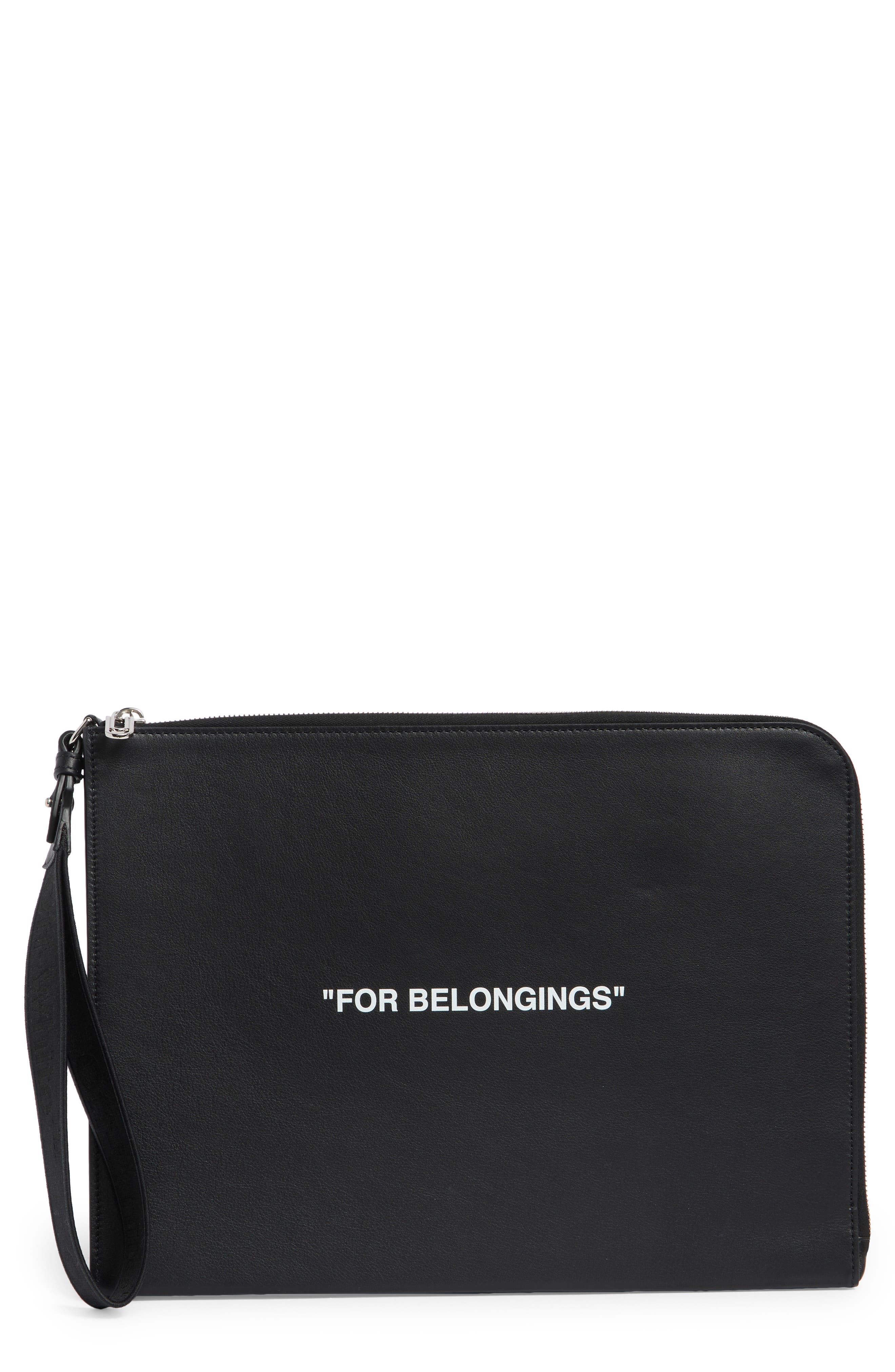 Off-White Quote Leather Pouch