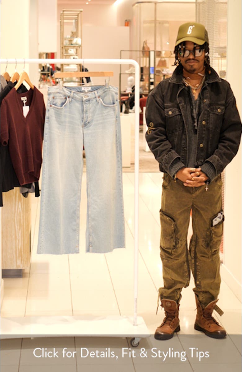 High Waist Raw Hem Wide Leg Crop Jeans, sales video thumbnail