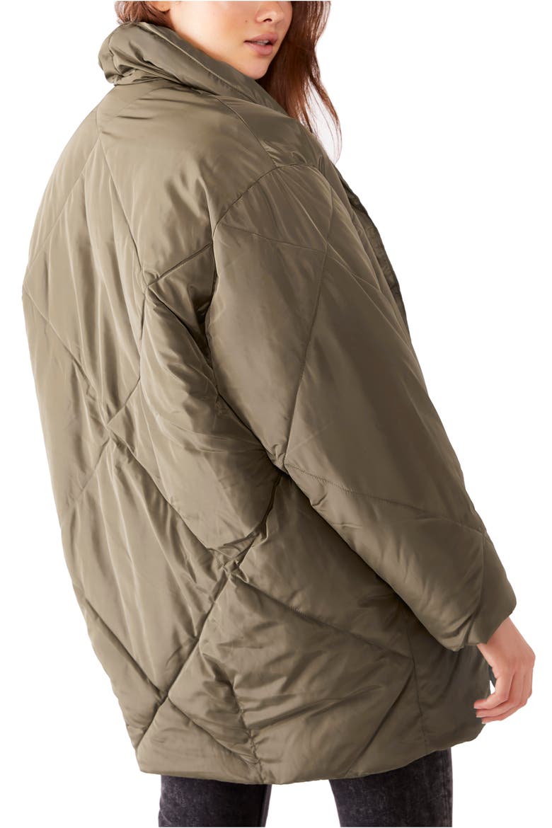 Ella Puffer Coat, Alternate, color, OLIVE