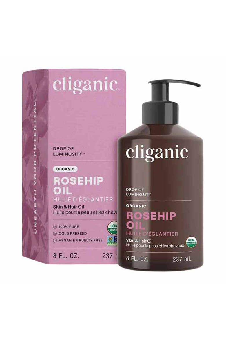 Organic Rosehip Seed Oil, Main, color, 8oz