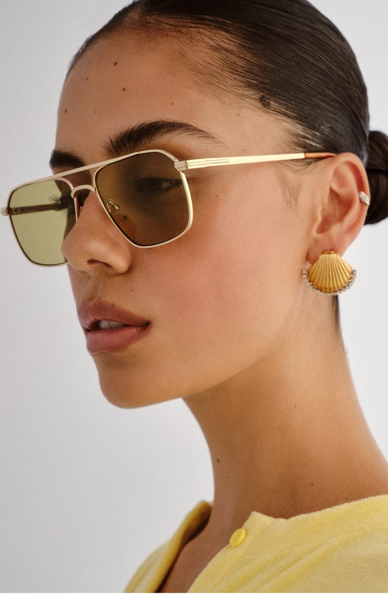 AIRE Equator 55mm Aviator Sunglasses, Alternate, color, Gold / Vintage Tort / Sage