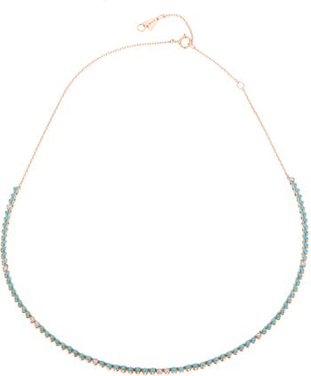 Adina Reyter Turquoise Diamond Half Riviera Necklace Nordstrom