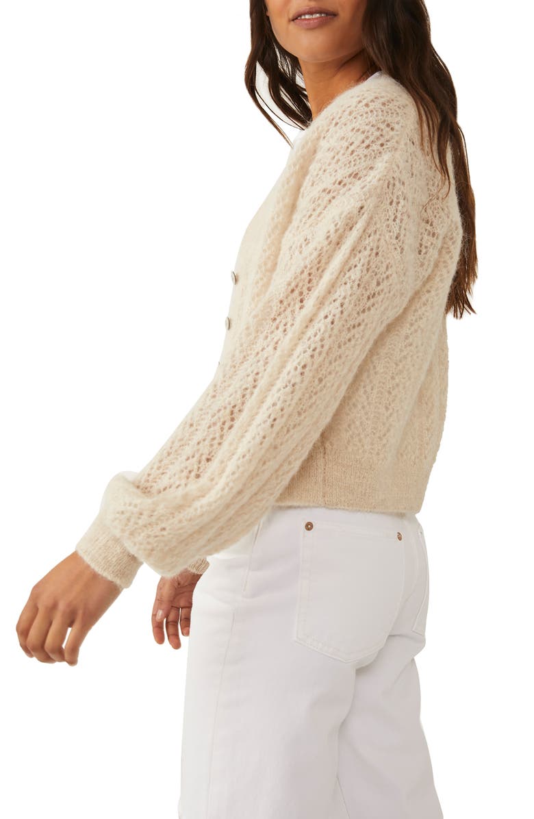 Free People Ameila Alpaca Pointelle Cardigan, Alternate, color, 