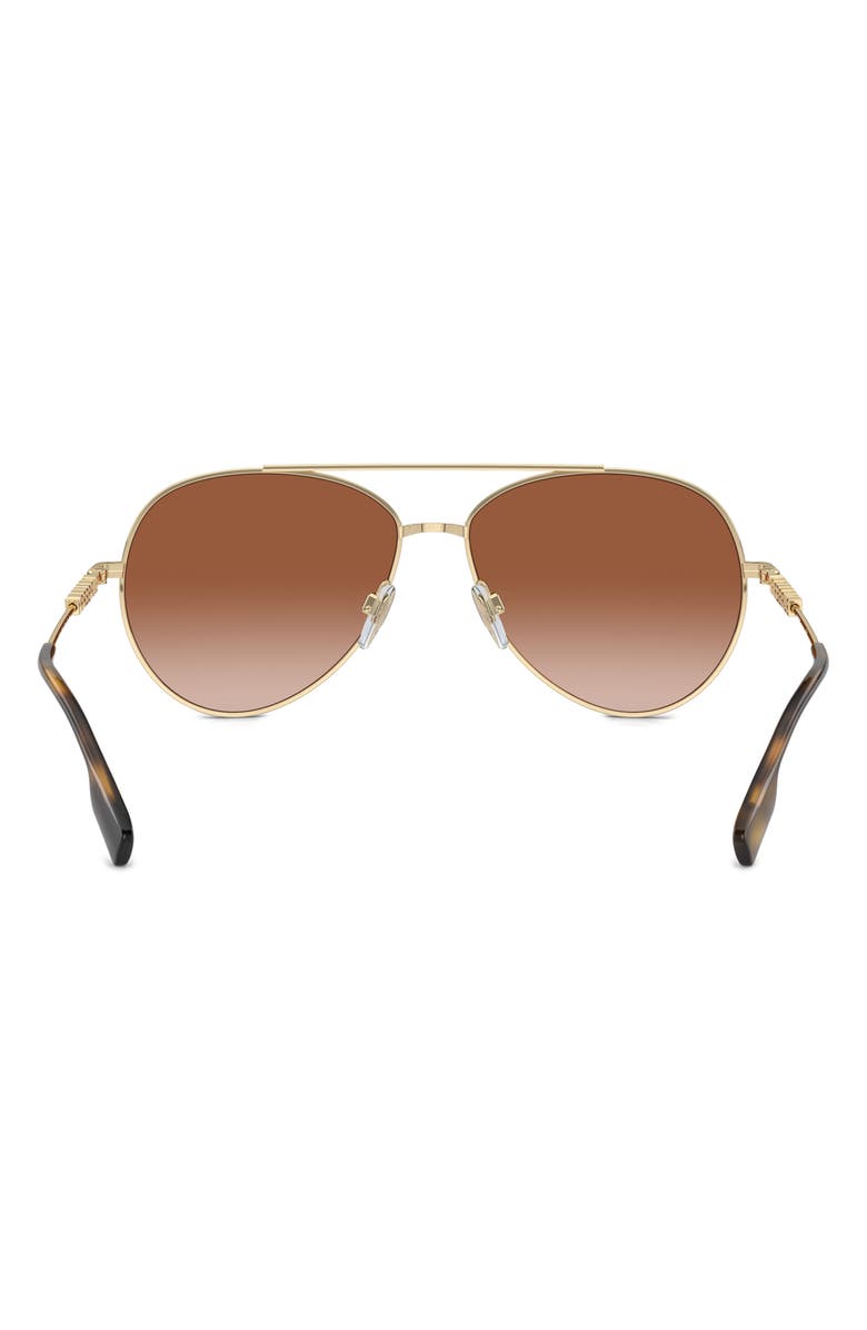 Burberry 58mm Gradient Aviator Sunglasses, Alternate, color, Light Gold