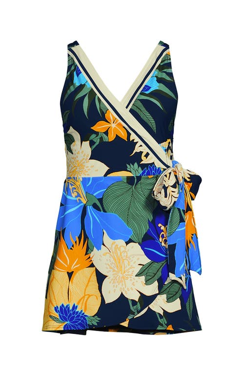 LANDS' END LANDS' END SIDE TIE MINI SWIM DRESS SWIMSUIT