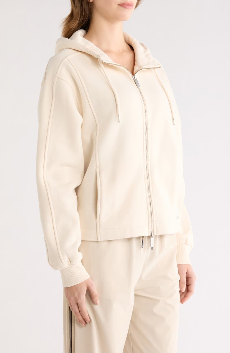 Sweaty Betty Premium Brushed Organic Cotton Blend Zip Hoodie, Alternate, color, Creme Beige